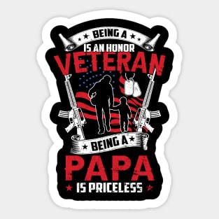 Being A Veteran Is An Honor Being Papa Is Priceless Sticker